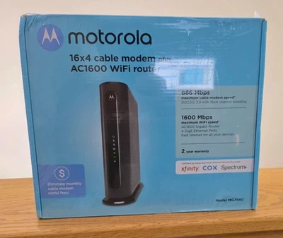 Motorola MG7540 16x4 Cable Modem Plus AC1600 Dual Band Wi-Fi Router with DFS - Image 1 of 4