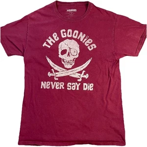The Goonies Never Say Die T-Shirt Movie Skull Men's Medium Burgundy Med - Picture 1 of 15