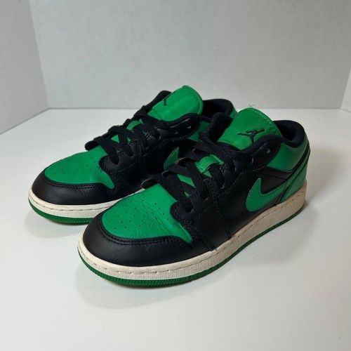 Stivali Air Jordan 1 bassi verdi e neri taglia (4 anni)
