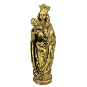 Statua Madonna e Bambino in gesso 12" vintage Vergine Maria che tiene Gesù Bambino - Foto 1 di 17