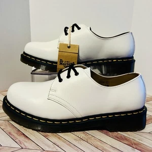 Dr. Martens 1461 Bex Cuero Suave Oxford Blanco Zapatos Hombres 8 Mujeres 9 Retro 3 Ojos - Imagen 1 de 8