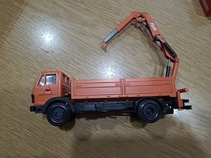 Conrad Atlas Mercedes Pritsche Ladekran Metall LKW Auto Werbemodell 1:50 - Bild 1 von 8