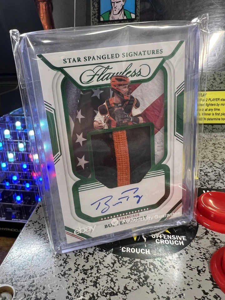 Parche en tarjeta autógrafo automático Panini Flawless Buster Posey #SS-BP 2023/5 Gigantes Foto 1 de 4