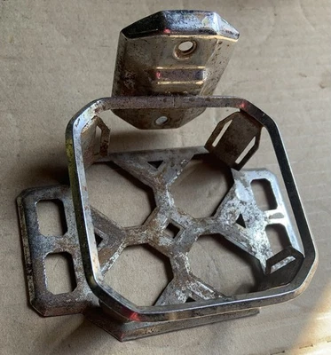 Vintage Metal Wall Mount Cup Toothbrush Holder Chrome Plated  Art Deco - Image 1 of 4