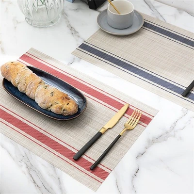 Dining Table Mats Set of 6 PVC Placemats Heat Resistant Easy Clean 45x30cm - Image 1 of 4