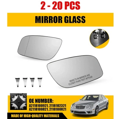 Vidro espelhado dianteiro aquecido 2-20 peças LH+RH para 2007 2008 2009 Mercedes-Benz E63 AMG - Imagem 1 de 4