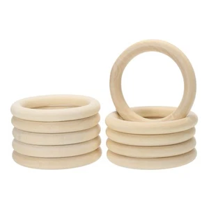 10 Pcs 80 Mm/3.1 Inch Wooden Ring for Crafting, Natural Wood Ring without Paint - Picture 1 of 7