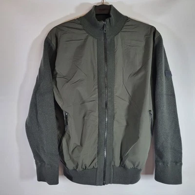 Ermenegildo Z Zegna Green Hybrid Mixed Wool Media Bomber Jacket Cardigan Size S - Image 1 of 4