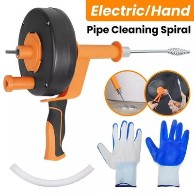 Rohrreinigungsspirale Rohrspirale mit Bohraufsatz Abflussreinigung Spirale -7,6m - Bild 1 von 4