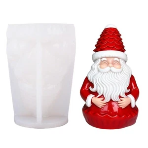 Santa Clause Shape Silicone Mold For Making Soap Epoxy Resin Craft - Picture 1 of 8