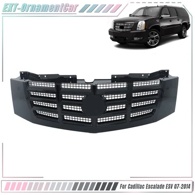 23190289 Gloss Black Front Grille For Cadillac Escalade ESV 2007-2013 2014 Foto 1 de 4