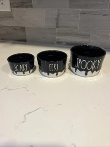 Neu Rae Dunn Halloween Spooky Messbecher 3er Set schwarz/weiß Ersatz - Bild 1 von 5