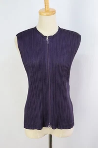 PLEATS PLEASE Purple Zip Front Vest ISSEY MIYAKE 154 7900 - Picture 1 of 6