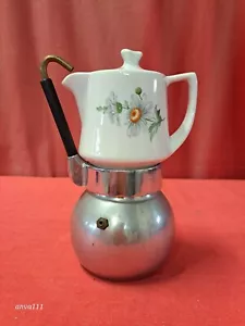 Vintage OMG Kaffeekanne 60er 70er Jahre - Aluminium und Keramik - Bild 1 von 10