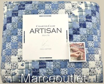 Charter Club Artisan Trip Around The World KING Quilt Blue - Image 1 of 4