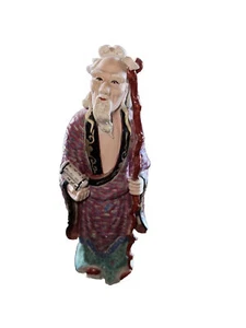 VERY RARE Vintage Antique Chinese Mudman 7” TALL Ceramic Figurine #6 - Picture 1 of 9