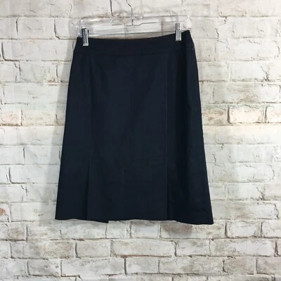 Ann Taylor Womens Size 2 Stretch Dark Wash Denim Pencil Skirt Side Zip Knee - Image 1 of 4