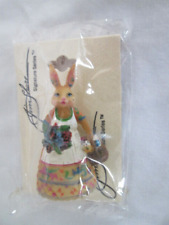 Rare Jim Shore Bunny Rabbit  With Basket Pin Brooch New on Card  3 Available