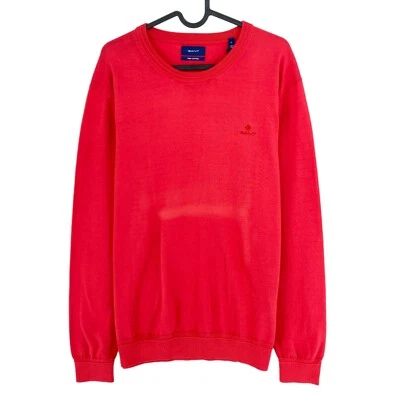GANT Rosé Rouge Pima Luxe Contraste Pull Col Rond Pull Taille L - Photo 1/4