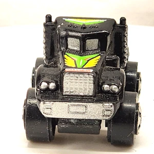 Mini camión de colección Road Champs Monster Wheels negro verde neón micro 1987 - Imagen 1 de 6