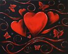 Hugs And Kisses By Ed Capeau 30X24 Giclee Art Print Poster Hearts Butterflies