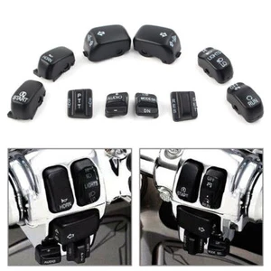 Hand Control Switch Cover Housing Button Cap Set For Harley Touring 96-13 Black - Picture 1 of 5