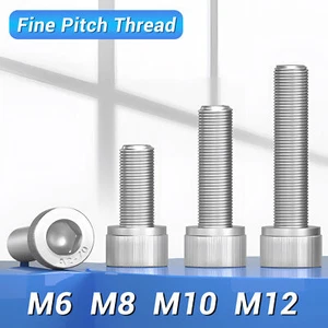 Fine Pitch Thread Socket Cap Head Screws Allen Key Bolts A2ss M6 M8 M10 M12  - Picture 1 of 82