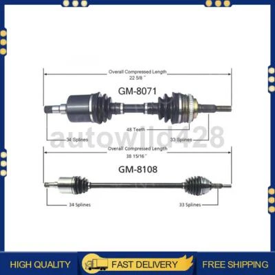 2PCS TrakMotive CV Axle Joint Shaft Rear Left Right For Pontiac Fiero 1985-1988 - Image 1 of 3