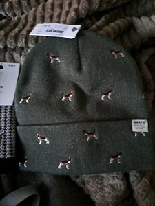 Beagle Mütze Stickerei Hund, Grün mit 2 PAAR Socken BEAGLEMUSTER, Beanie - Bild 1 von 7