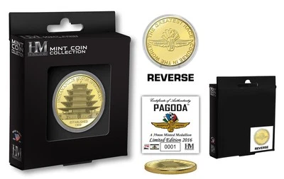 Indianapolis Motor Speedway Logo & Pagoda Gold Collector Coin Indy 500 Brickyard - Image 1 of 4