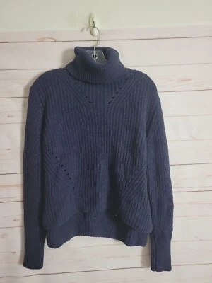 360 Свитер темно-водолазка Pointelle коренастый трикотажа итальянская пряжа хлопок пуловер  - Изображение 1 из 4