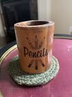 Vintage 1960’s “PENCILS” Wood Pencil Holder Brown County State Park, Indiana 3”