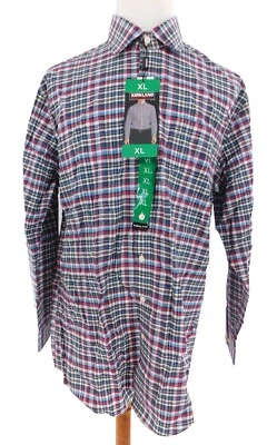 Vestido Camisa Kirkland Signature Para Hombre Extra Grande Rojo A Cuadros Cómodo Ajuste Deportivo  Foto 1 de 4