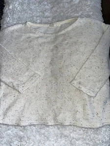 Zara girls sz. 13/14 cream marbled design 3/4 sweater. Cute - Picture 1 of 9