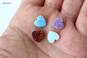 Dije colgante suelto con cuentas de ópalo en forma de corazón color a elegir fabricación de joyas 1 pieza - Imagen 1 de 15