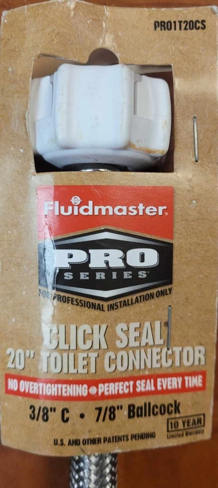 Fluidmaster PRO1T20CS щелкающее уплотнение нержавеющая сталь 20-дюймовый туалетный разъем НОВЫЙ! - Изображение 1 из 3
