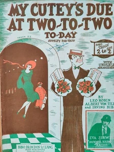 1926 My Cutey's Due Vintage Sheet Music Jazz Fox Trot by Leo Robin Irving Bibo - Picture 1 of 8