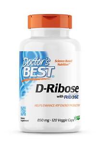 Doctor's Best D-Ribose with BioEnergy Ribose 850 mg 120 Veggie Capsules, Muscle