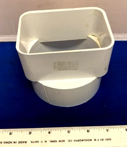 Normandy Products Company White PVC Downspout Adapter 3"x4"x4" - Picture 1 of 5