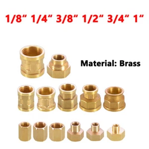Reducing Adapter Female Thread 1/8" 1/4" 3/8" 1/2" 3/4“ 1" Coupler Brass Fitting - Picture 1 of 25