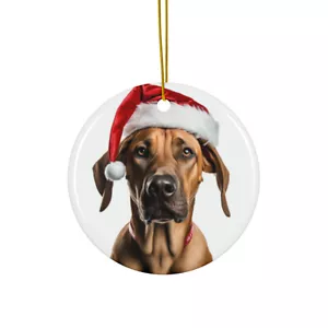 Adorno colgante de cerámica para árbol de Navidad - diseño Rhodesian Ridgeback - Imagen 1 de 4