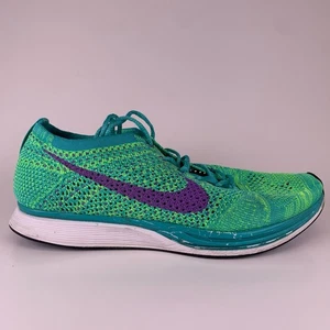 Nike Men Flyknit Racer Sport 2014 526628-301 Green Running Shoes Size 9.5 - Picture 1 of 12