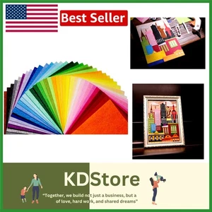42Pcs Multicolor Felt Fabric Sheets 6x6in DIY Craft Sewing Projects Kids - Picture 1 of 9