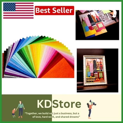 42Pcs Multicolor Felt Fabric Sheets 6x6in DIY Craft Sewing Projects Kids - Image 1 of 4