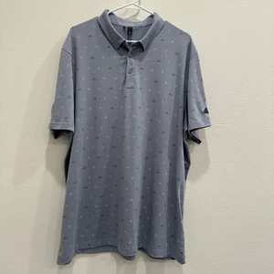 Adidas Golf Go-To Mini Crest Print Herren Golf Polo Blau Shirt XXL Freizeit Sport - Bild 1 von 7