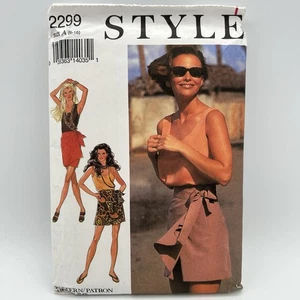 Style Pattern 2299 Misses' Top, Shorts, Skirts Wrap Above Knee Sizes 6-16 - Picture 1 of 8