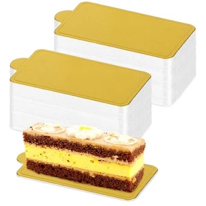 Mini Cake Boards - 200 Pcs Golden Paper Mousse Cake Bases Cupcake Dessert Dis... - Picture 1 of 7