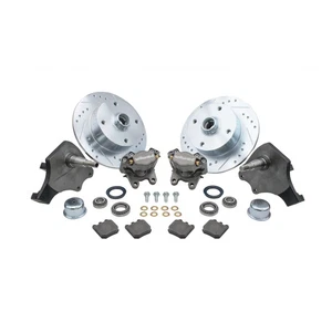 Drop Spindle Disc Brake Kit, 4 On 130mm, Ball Joint RED Dunebuggy & VW - Picture 1 of 1