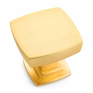 Cosmas Cabinet Hardware Brushed Gold Square Cabinet Knob #5232BG - Picture 1 of 1
