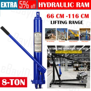 8 Ton Hydraulic Long Ram Jack Lift Jacking Shop Crane Engine Hoist Lifting Blue - Picture 1 of 12